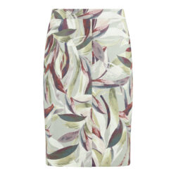 Rok daim bedrukt recht model met zakken | mauve