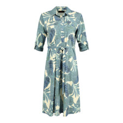 Kleed met kraag en knoopjes 3/4 mouw | jeans