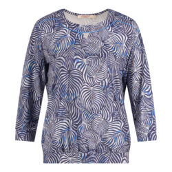 T-shirt bedrukt 3/4 mouw | blauw