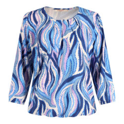 T-shirt bedrukt met elastische band onderaan | flame