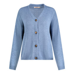 Gilet met houten knopen | blauw