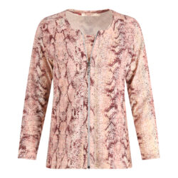 Stijlvolle Twinset in licht geweven stof. Ondertstuk met 3/4 mouw en gilet met lange mouw | aubergine - bordeaux