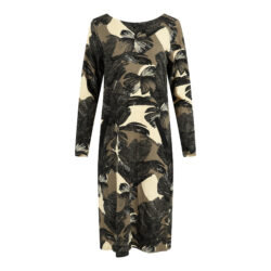 Kleed ronde hals recht model 3/4 mouw | zwart