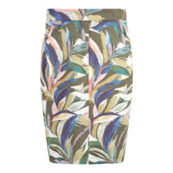 Rok daim bedrukt recht model met zakken | kaki