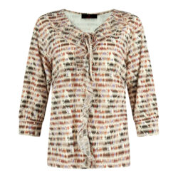 T-shirt bedrukt 3/4 mouw | aubergine - bruin